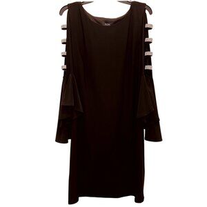 Women Black  Cut Out Sleeves Dress Size L